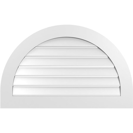 Round Top Surface Mount PVC Gable Vent: Functional, W/ 3-1/2W X 1P Standard Frame, 38W X 24H